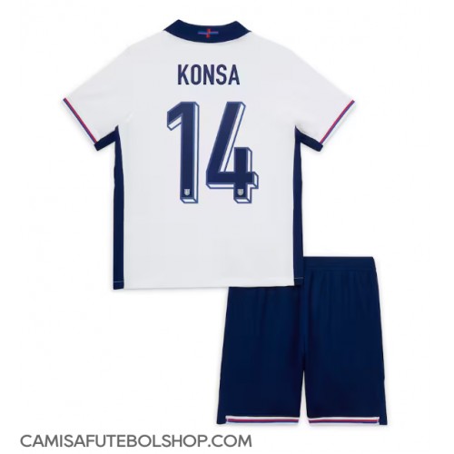 Camisa de time de futebol Inglaterra Ezri Konsa #14 Replicas 1º Equipamento Infantil Europeu 2024 Manga Curta (+ Calças curtas)